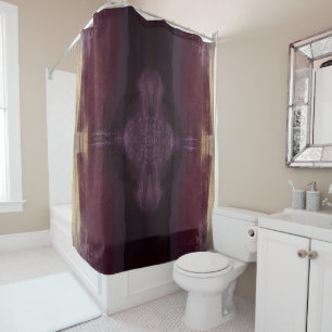 Rideaux De Douche Maroon Gold Moderne Abstrait