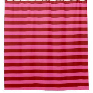 Rideaux De Douche Maroon Rouge rose rayures Design
