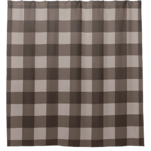 Rideaux De Douche Marron Taupe Beige Rustique Damier Carrés Carreaux