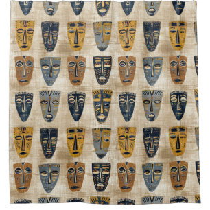 Rideaux De Douche Masque Tribal Motif Boho