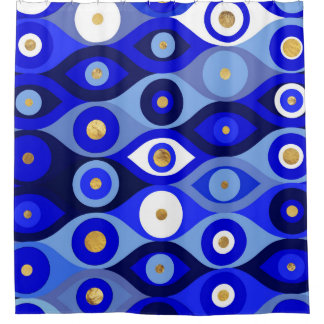 Rideaux De Douche Mati Mataki grecque - Matiasma Evil Eye blues
