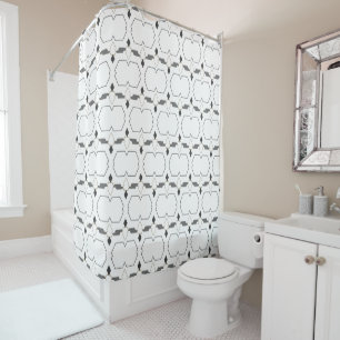 Rideaux De Douche Matrice monochrome Gris noir et or Accent