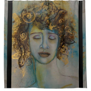 Rideaux De Douche Maureen Girard Mythe Gold de la déesse Medusa