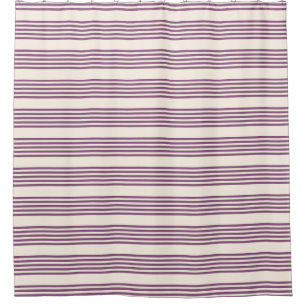Rideaux De Douche Mauve violet beige cinq bandes motif