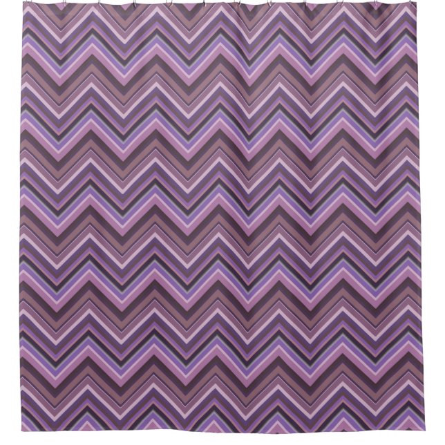Rideaux De Douche Mauve zigzag stripes (Devant)