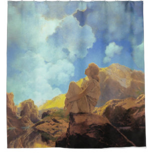 Rideaux De Douche Maxfield Parrish Matin 1922 Nuage Bleu Beaux-Arts