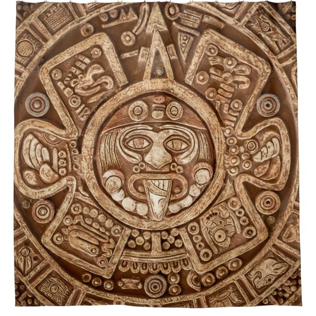 Rideaux De Douche Maya Tribal Pagan : Texture ornementale (Devant)