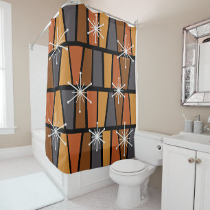Rideaux De Douche MCM géométrique Abstrait Burnt Orange