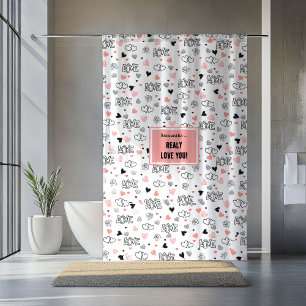 Rideaux De Douche Meilleur Cadeau de la Saint-Valentin Dessin de Coe