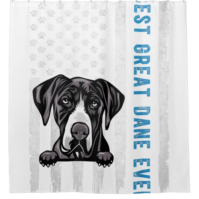 Rideaux De Douche Meilleur Dane jamais American Fun Drapeau Chien ca (Devant)
