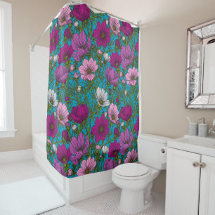 Rideaux De Douche Mélange cosmos bleu