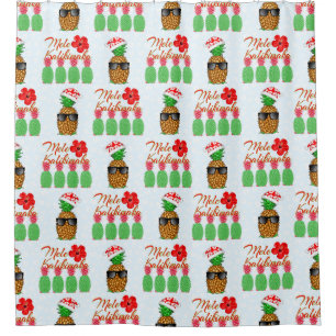 Rideaux De Douche Mele Kalikimaka Hawaiian Pineappy Joyeux Noël