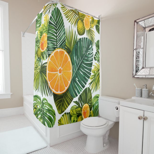 Rideaux De Douche Mélodie d'oranges (En situation)