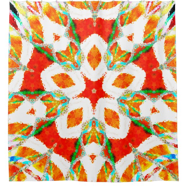 Rideaux De Douche Melting colorful symmetrical pattern, ceramic tile (Devant)