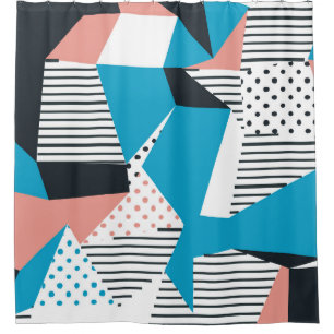 Rideaux De Douche Memphis Motif : Tendance Abstraite minimaliste