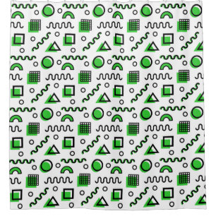 Rideaux De Douche Memphis Style Motif géométrique 110719 - Vert