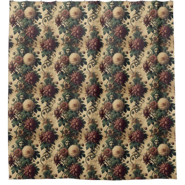 Rideaux De Douche Menace Ethéale - Design botanique gothique (Devant)