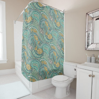 Rideaux De Douche menthe de poisson en mosaïque