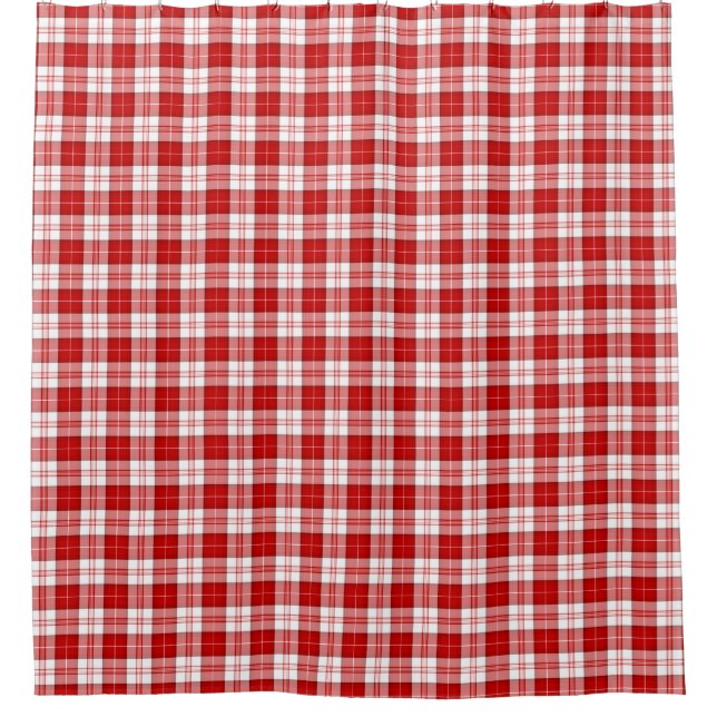 Rideaux De Douche Menzies tartan rouge blanc plaid (Devant)