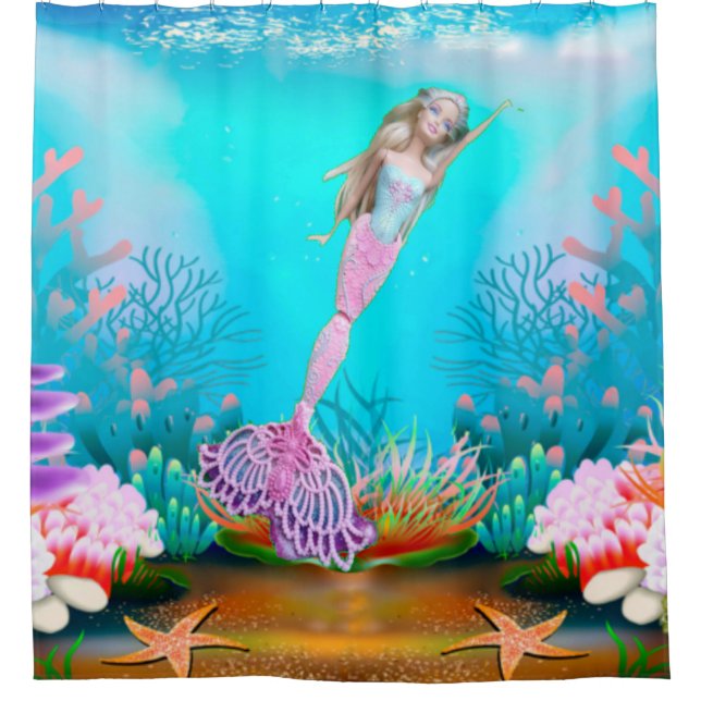 Rideaux De Douche Mérmaid Célèbre (Devant)