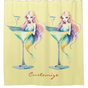 Rideaux De Douche Mermaid Martini Girl Thunder_Cove