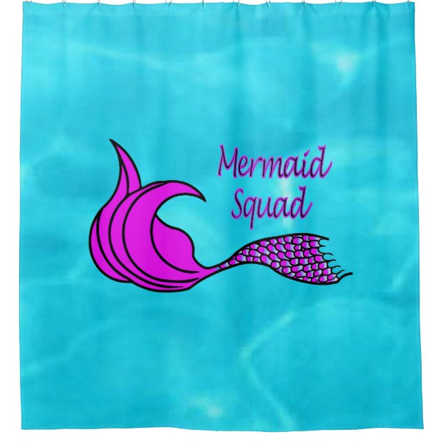 Rideaux De Douche Mermaid Squad rose mermaid queue douche (Devant)