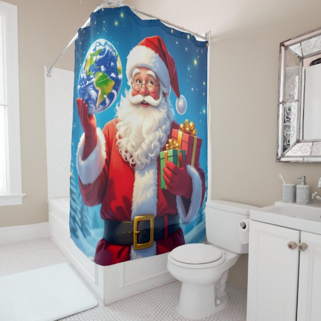 Rideaux De Douche „Merry Christmas“1 (En situation)