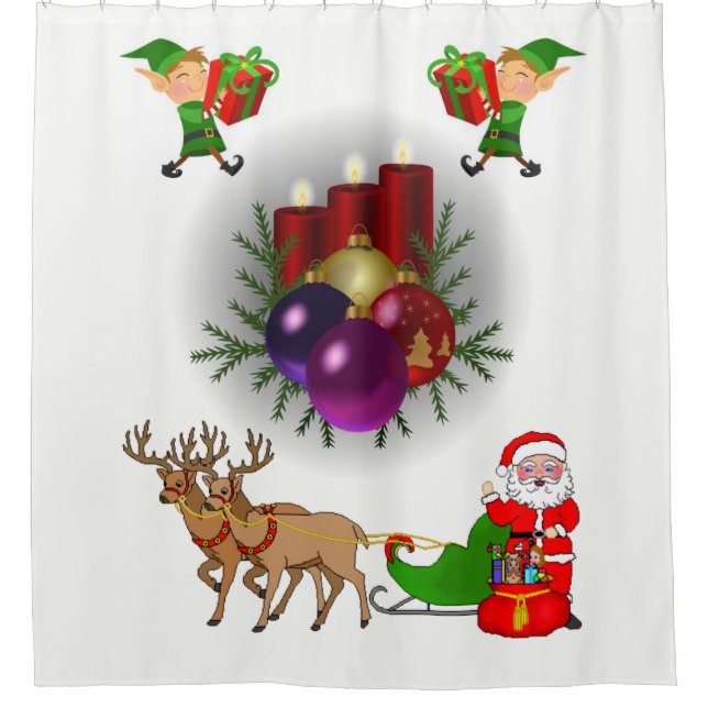 Rideaux De Douche Merry Christmas Shower Curtain (Devant)