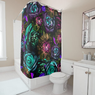 Rideaux De Douche Merveilleux Glamour Floral Fleurs Gras
