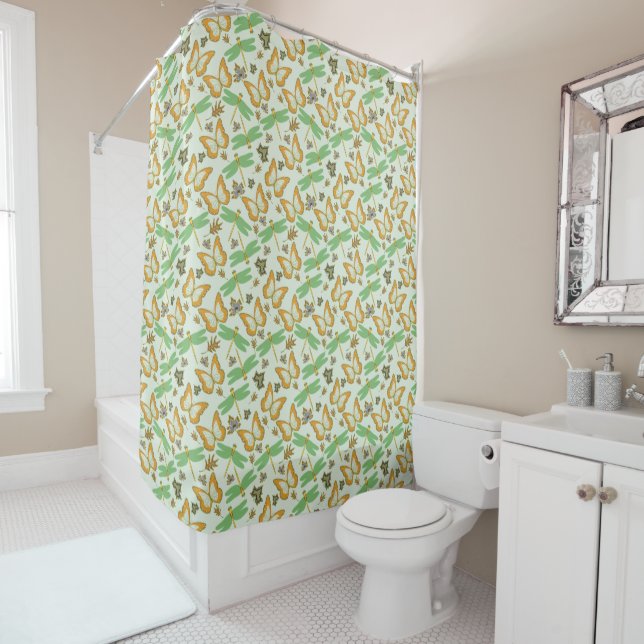 Rideaux De Douche Merveilleux Motif papillon (En situation)