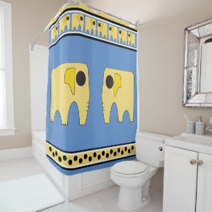 Rideaux De Douche Mes éléphants jaunes ensoleillés