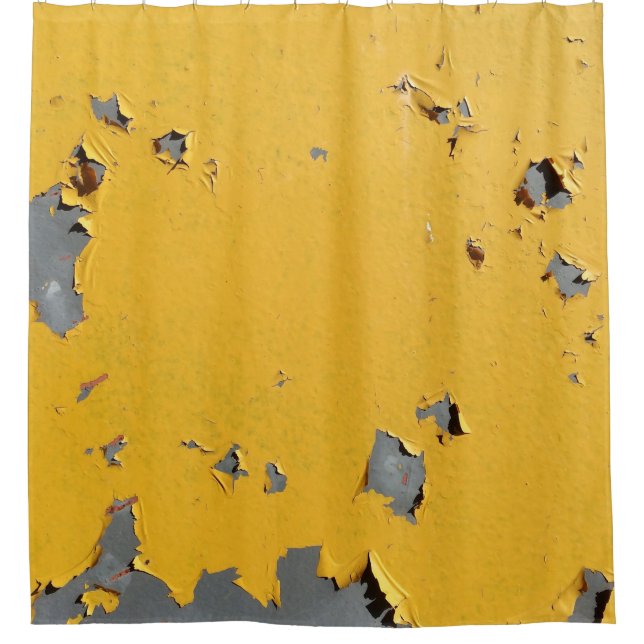 Rideaux De Douche Métal jaune fissuré : texture sale. (Devant)