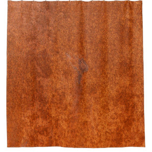 Rideaux De Douche métal rouillé patiné : texture orange-rouge.