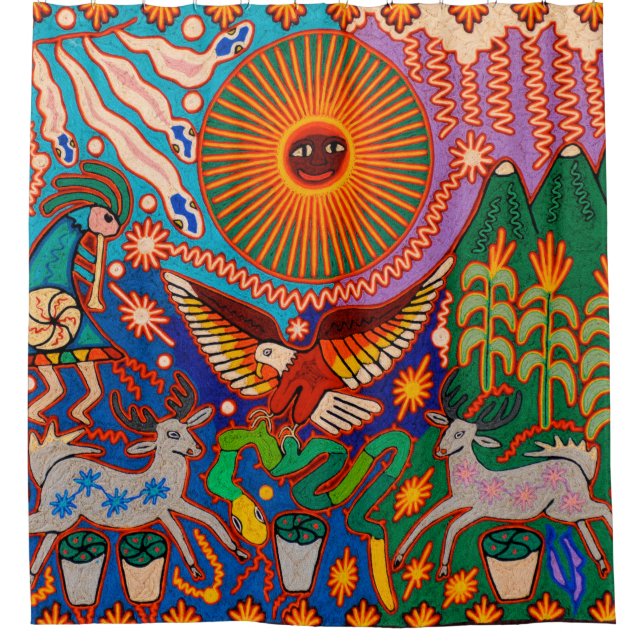 Rideaux De Douche Mexique Mexicain Maya Aztec LatinX Hispanique Oaxa (Devant)
