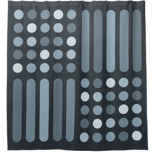 Rideaux De Douche Mi-siècle Circles modernes Lignes Ardoise (Devant)