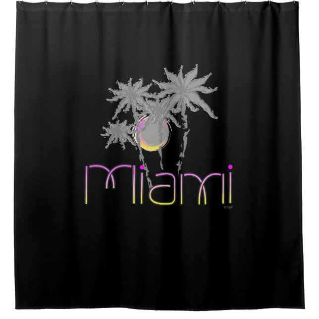 Rideaux De Douche Miami, Floride Palms Cool moderne (Devant)