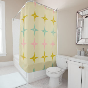 Rideaux De Douche Mid Century Mod Stars aux couleurs Vintages