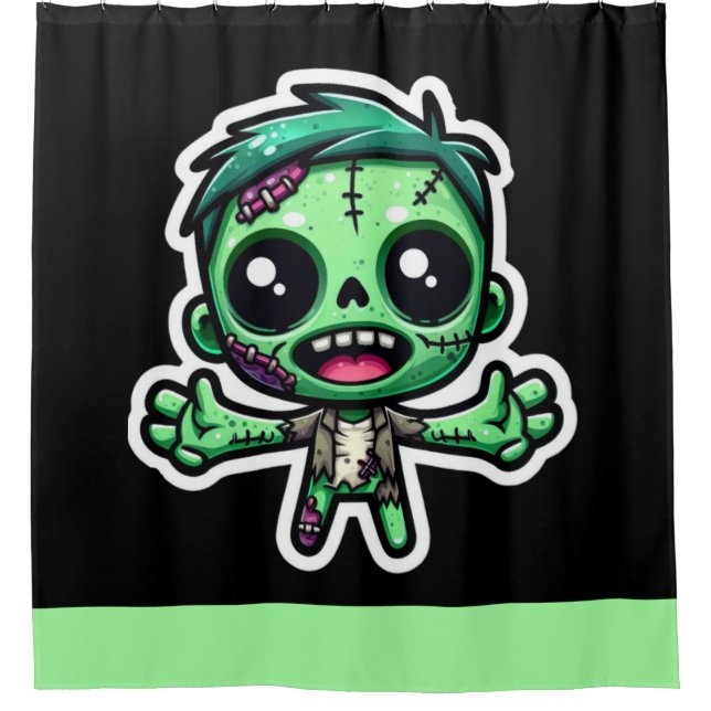 Rideaux De Douche Mignonne, drôle de zombie (Devant)