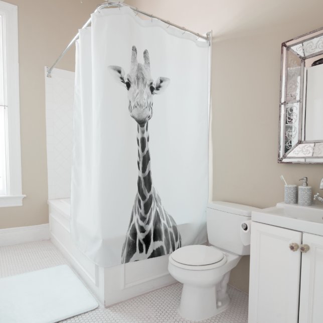 Rideaux De Douche Mignonne Giraffe 2 #animal #art (En situation)