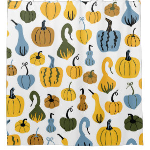 Rideaux De Douche Mignonne main de dessin Citrouille