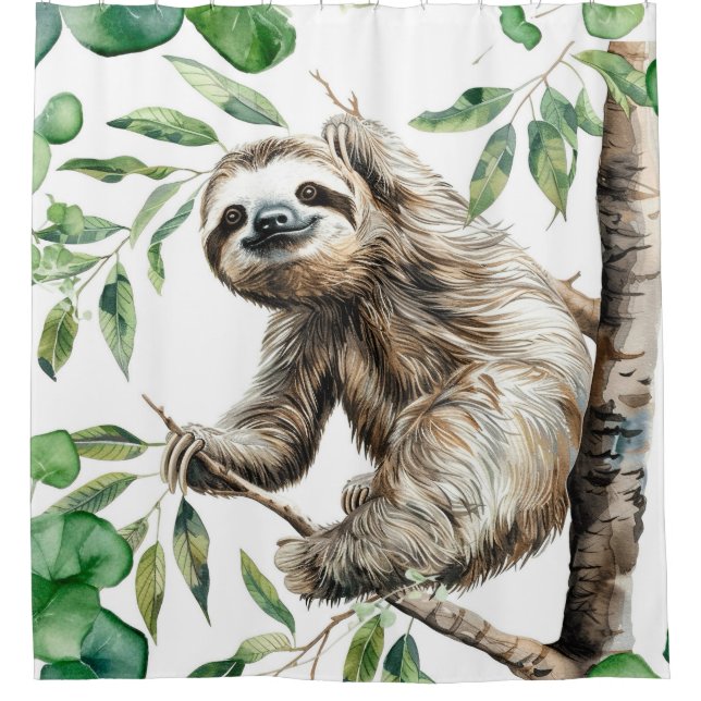 Rideaux De Douche Mignonnette Branchée Dans Un Arbre (Devant)