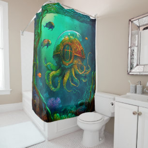 Rideaux De Douche Miles Under the Sea Art Illustration Steampunk Sho