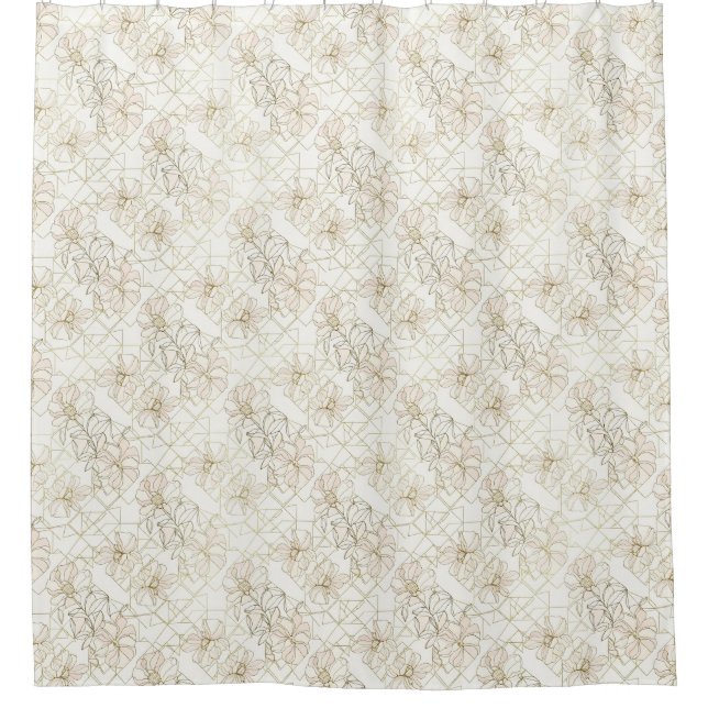 Rideaux De Douche Minimal Botanical Line Art Pattern (1) (Devant)
