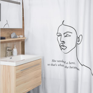 Rideaux De Douche Minimal Noir Elle Est Devenue Un Héros Inspiration