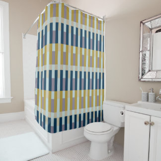 Rideaux De Douche Minimaliste rayé vert bleu