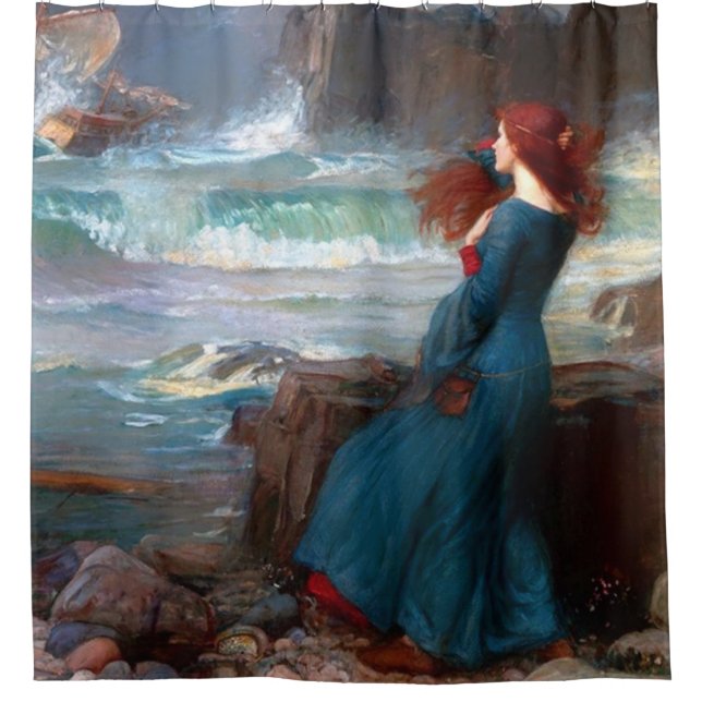 Rideaux De Douche Miranda The Tempest John William Waterhouse (Devant)