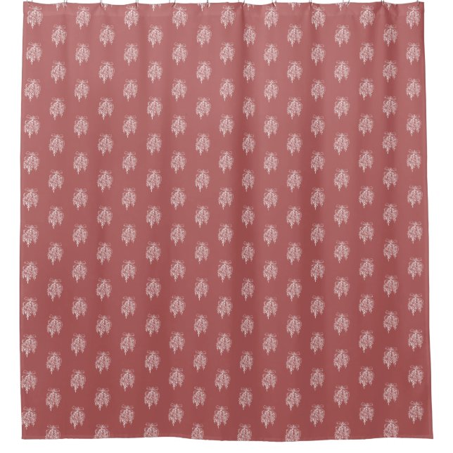 Rideaux De Douche Mistletoe and Bow Illustration Christmas  (Devant)