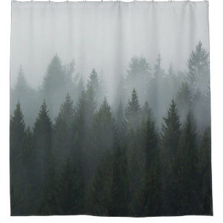 Rideaux De Douche Misty Mountain Forest Brouillard d'automne