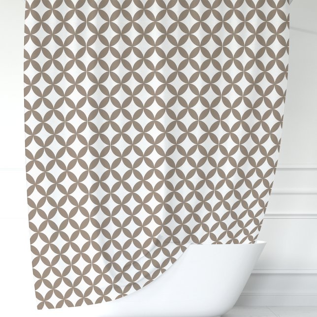 Rideaux De Douche Mocha et Géométrique Blanc (Créateur téléchargé)
