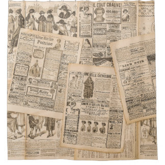 Rideaux De Douche Mode antique : Pages publicitaires de journaux